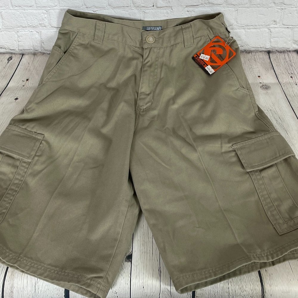 NWT VINTAGE 90'S REDSAND MEN'S KHAKI CARGO SHORTS SIZE 31